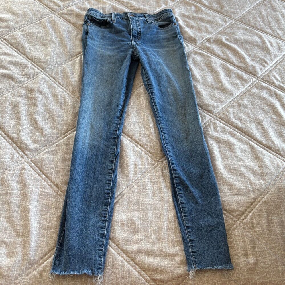 Lucky Brand Women's Blue Denim Skinny Jeans Raw Hem Size 4/27